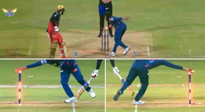 Digvesh Rathi attempts Mankad run-out on Jitesh Sharma