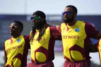 Chris Gayle, Kieron Pollard and Dwayne Bravo