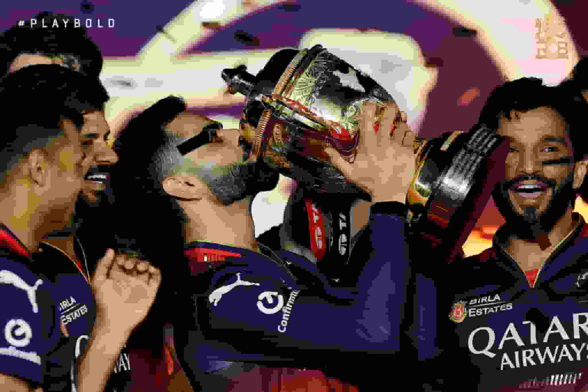 Virat Kohli with IPL 2025 trophy 