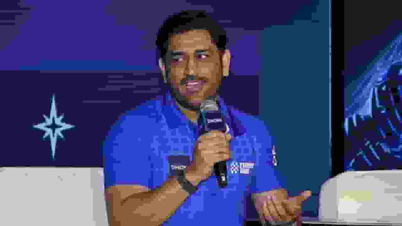 MS Dhoni reacts after being inducted into the ICC Hall of Fame