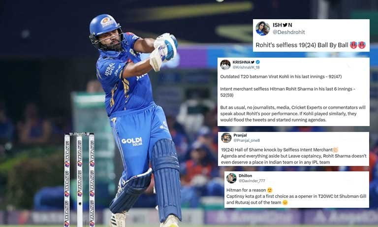 Rohit Sharma faces harsh criticism for his sluggish knock against KKR