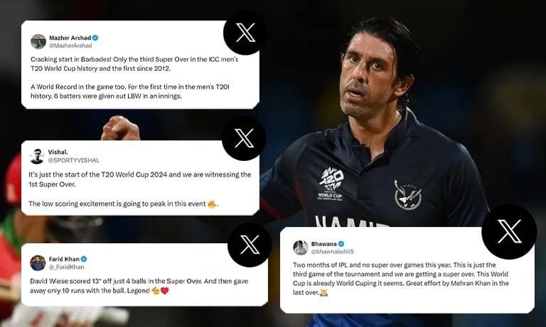 Namibia vs Oman: First Super Over of T20 World Cup 2024; Fans react