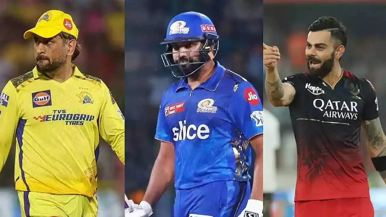 Rohit Sharma, Virat Kohli, and MS Dhoni