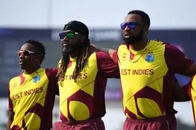 Chris Gayle, Kieron Pollard and Dwayne Bravo
