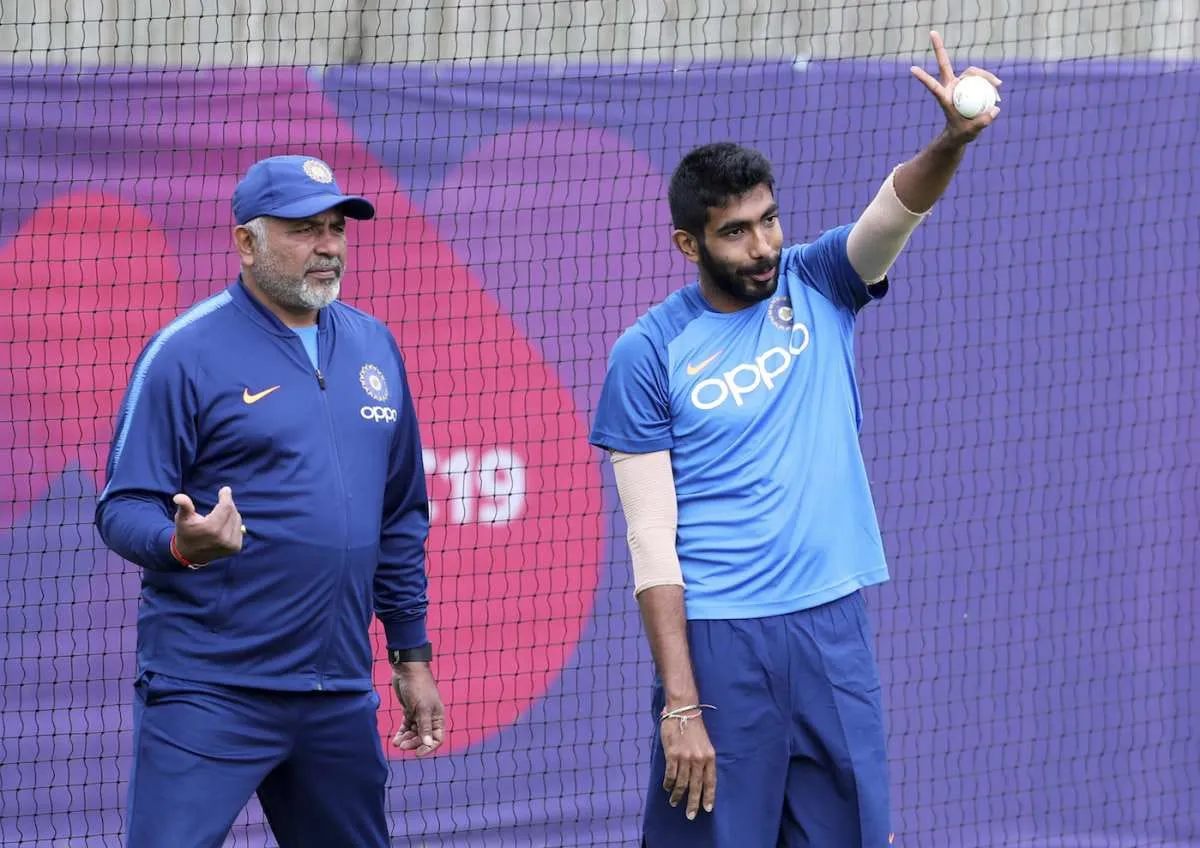 Bharat Arun and Jasprit Bumrah 